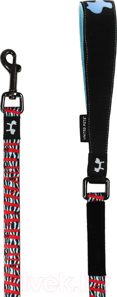 Изображение товара Поводок United Pets Complete Me 120см, 2.5см (красная зебра)