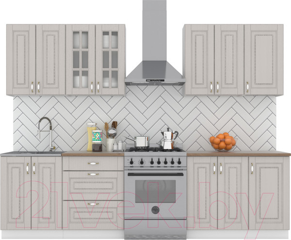 Изображение товара Кухонный гарнитур Интермебель Бостон-7 2.2 (ясень капучино софт/дуб вотан)