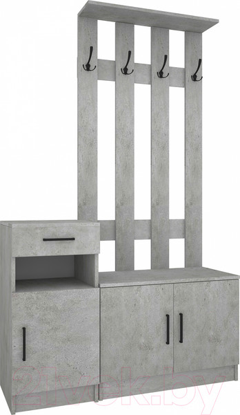 Изображение товара Секция в прихожую МДК СПР1 380x1200x1970 (цемент светлый)