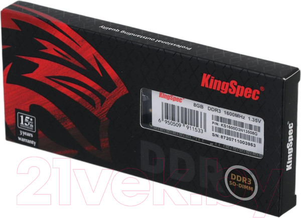 Изображение товара Оперативная память DDR3L KingSpec KS1600D3N13508G