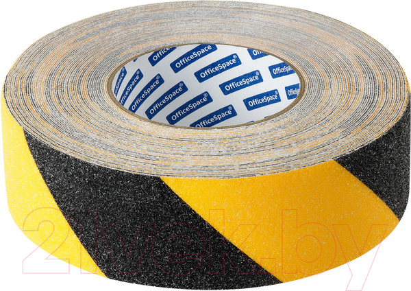 Изображение товара Скотч противоскользящий OfficeSpace Зернистая / SLz_55415 (черный/желтый)