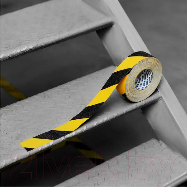 Изображение товара Скотч противоскользящий OfficeSpace Зернистая / SLz_55415 (черный/желтый)