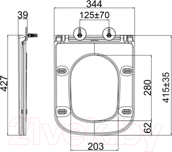 Изображение товара Унитаз подвесной LEMARK Florex 9614001 (с сиденьем)