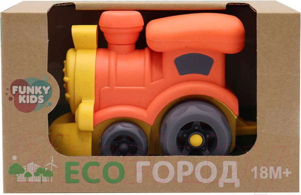 Изображение товара Локомотив игрушечный Funky Toys Эко-машинка / FT0416349-1 (оранжевый)