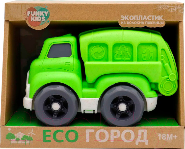 Изображение товара Автомобиль игрушечный Funky Toys Эко-машинка. Городская техника / FT0278084 (зеленый)