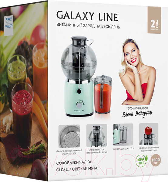 Изображение товара Соковыжималка электрическая Galaxy GL 0811 (свежая мята)
