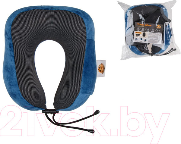 Изображение товара Подушка на шею Arizone С эффектом памяти + маска для сна и чехол 28-200003 (синий)