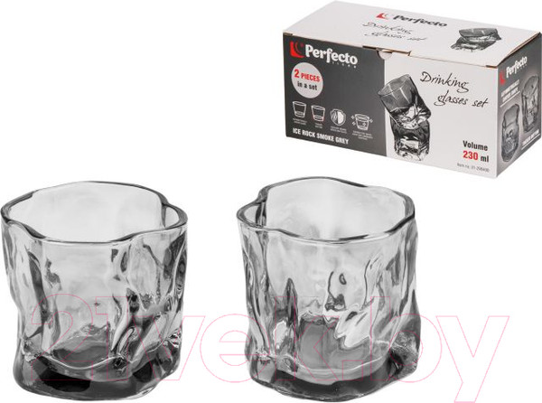 Изображение товара Набор стаканов Perfecto Linea Ice Rock Smoke Grey 31-290400 (2шт)