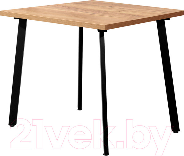 Изображение товара Обеденный стол Millwood Шанхай 90x90x75 (дуб золотой Craft/металл черный)