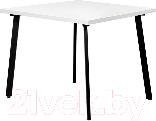 Изображение товара Обеденный стол Millwood Шанхай 100x100x75 (белый/металл черный)