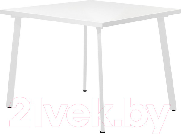 Изображение товара Обеденный стол Millwood Шанхай 110x110x75 (белый/металл белый)