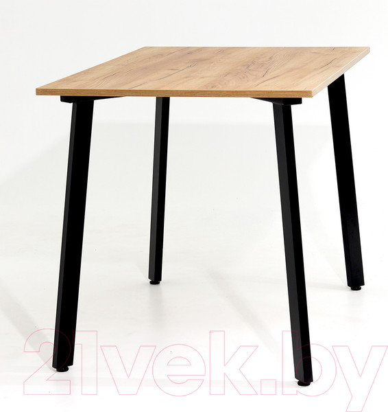 Изображение товара Обеденный стол Millwood Шанхай 110x110x75 (дуб золотой Craft/металл черный)