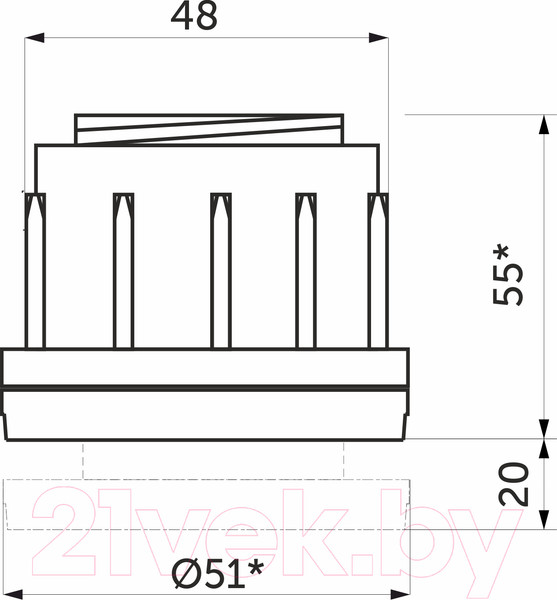 Изображение товара Опора мебельная AKS Заглушка d50 (черный)