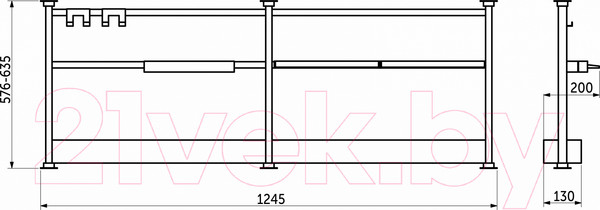 Изображение товара Рейлинговая система AKS Двойной (черный)