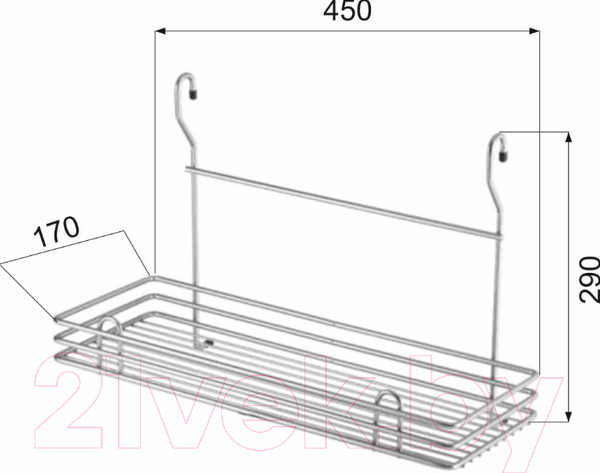 Изображение товара Полка для специй на рейлинг AKS Одинарная CWJ102 (хром)