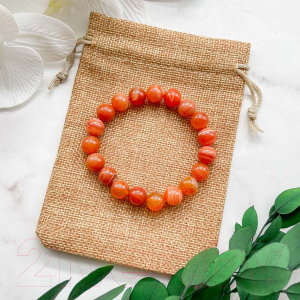 Изображение товара Браслет Wolves Агат 40329 (р.16, оранжевый)