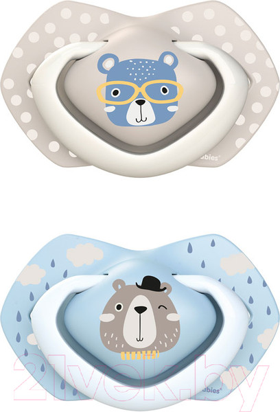 Изображение товара Набор пустышек Canpol Bonjour Paris силиконовая симметричная 0-6мес / 22/647 (голубой)