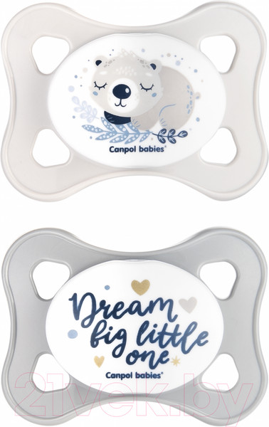 Изображение товара Набор пустышек Canpol Sleepy Koala силиконовая симметричная 0-2мес / 23/910 (серый)