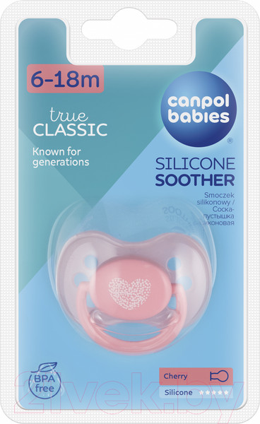 Изображение товара Пустышка Canpol Pastelove силиконовая круглая 6-18мес / 22/423