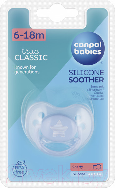 Изображение товара Пустышка Canpol Pastelove силиконовая круглая 6-18мес / 22/423