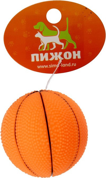 Изображение товара Игрушка для собак Пижон Мяч баскетбольный (темно-коричневый)