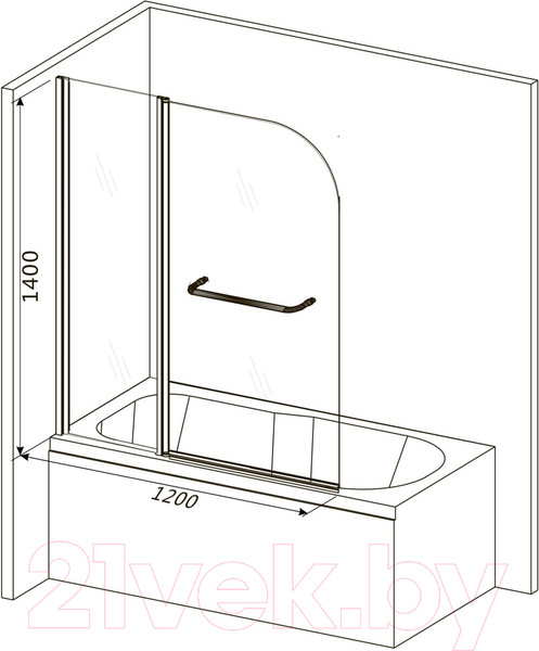 Изображение товара Стеклянная шторка для ванны Roxen Brimen 52010-120
