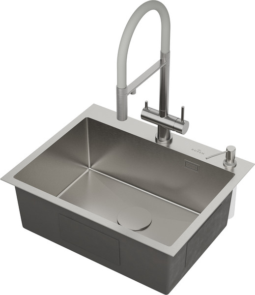 Изображение товара Мойка кухонная Roxen Simple 560220-60 с коландером и дозатором (сатин)