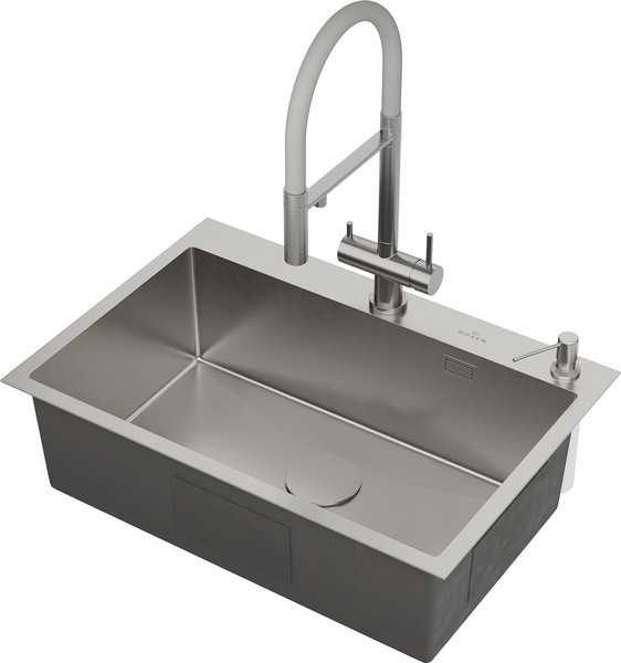 Изображение товара Мойка кухонная Roxen Simple 560220-70 с коландером и дозатором (сатин)