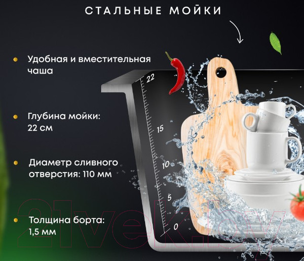Изображение товара Мойка кухонная Roxen Wellnes 560240-60