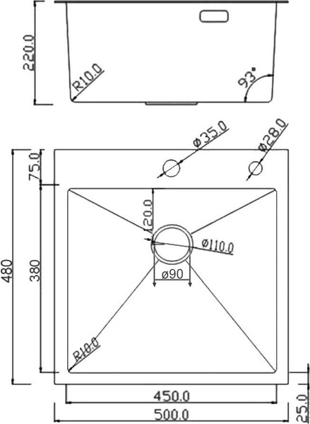 Изображение товара Мойка кухонная Roxen Simple 560220-50B PVD c коландером и дозатором (графит)