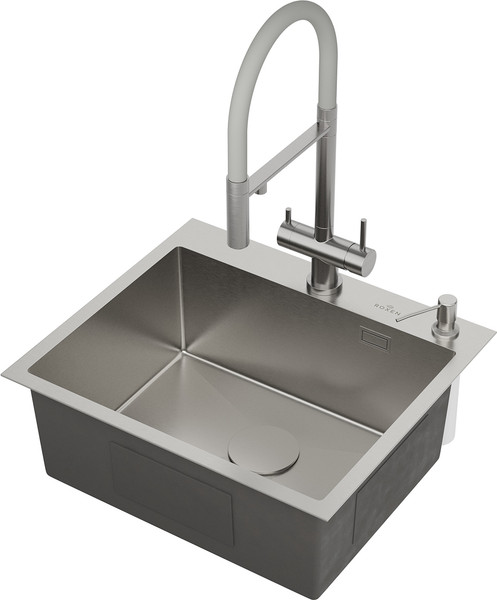 Изображение товара Мойка кухонная Roxen Simple 560220-55 с коландером и дозатором (сатин)