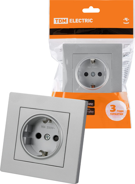 Изображение товара Розетка TDM Сенеж / SQ1816-0233 (серебрянный металлик)