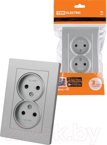 Изображение товара Розетка TDM Сенеж / SQ1816-0235 (серебрянный металлик)