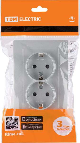 Изображение товара Розетка TDM Сенеж / SQ1816-0237 (серебрянный металлик)