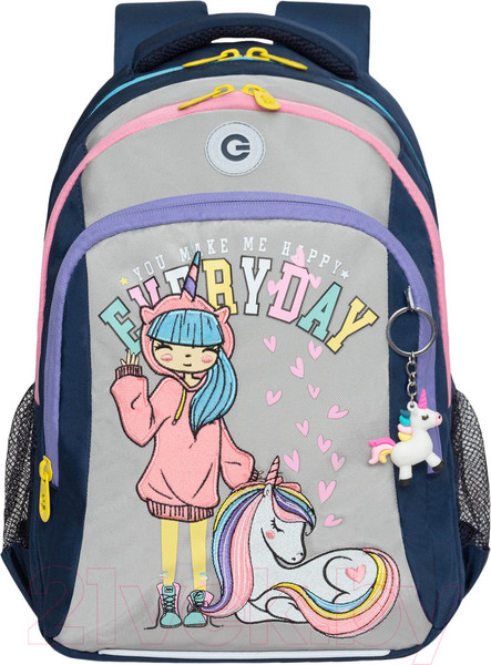 Изображение товара Школьный рюкзак Grizzly RG-461-2 (синий/светло-серый)