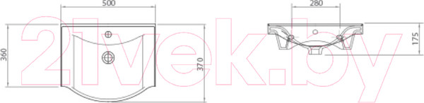 Изображение товара Тумба с умывальником Гамма 22оФ8/1-У 50 Базик-7050   (улыбка)