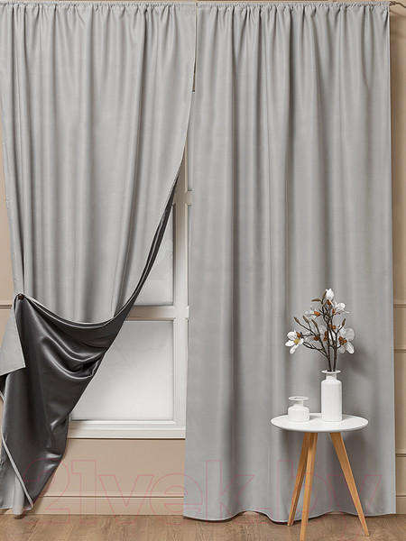Изображение товара Комплект штор Amore Mio Блэкаут однотонный 6ML Milan-043 150x270 / 92886 (серый)