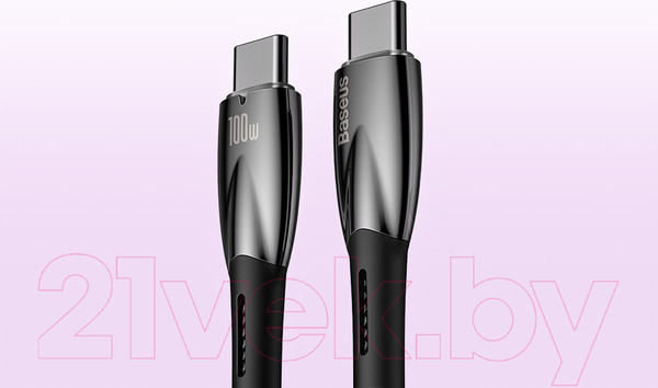 Изображение товара Кабель Baseus Glimmer Series Fast Charging Type-C to Type-C / CADH000801 (2м, черный)