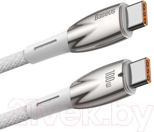 Изображение товара Кабель Baseus Glimmer Series Fast Charging Type-C to Type-C / CADH000802 (2м, белый)
