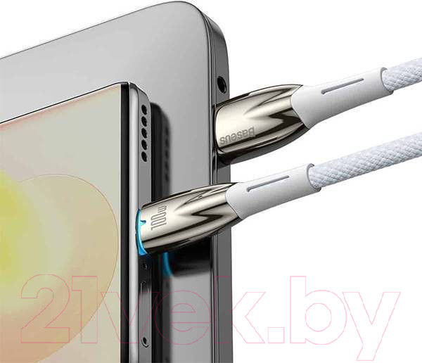 Изображение товара Кабель Baseus Glimmer Series Fast Charging USB to Type-C / CADH000402 (1м, белый)