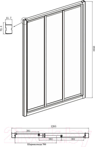 Изображение товара Душевой уголок Ambassador Forsa 130x100x195 / 17021104NX-100NX