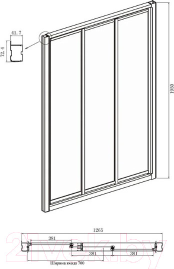 Изображение товара Душевой уголок Ambassador Forsa 130x80x195 / 17021104NX-80NX