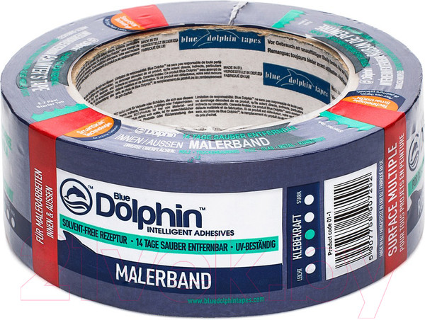 Изображение товара Лента малярная Blue Dolphin 01-1-05-EN SBL BDN / BDT MT-PG (SBL) EN (0.030x50м)