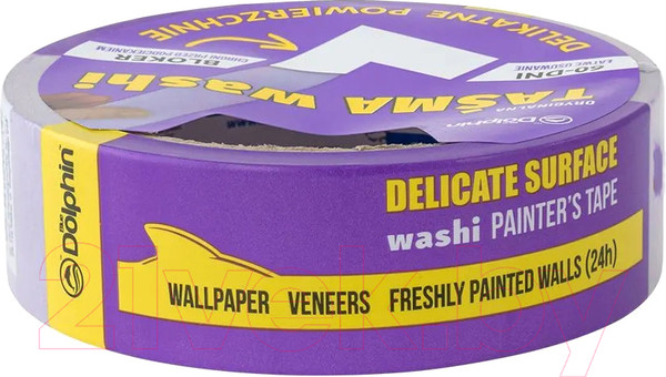Изображение товара Лента малярная Blue Dolphin Washi для деликатных работ WDT_56719 (0.029x25м, фиолетовый)