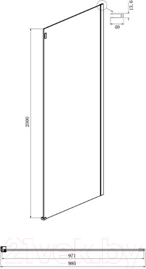 Изображение товара Душевая стенка Ambassador Benefit 100x200 / 100HBB