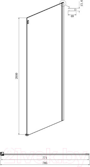 Изображение товара Душевая стенка Ambassador Benefit 80x200 / 80HB