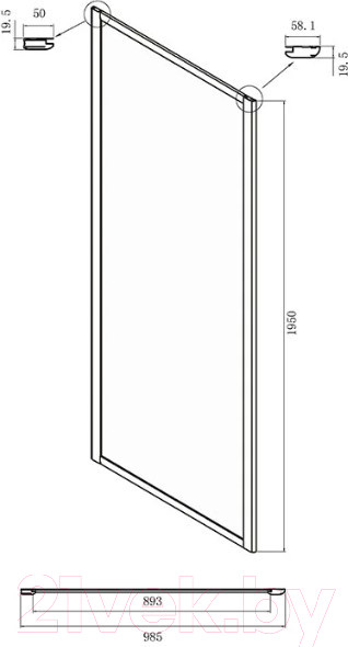 Изображение товара Душевая стенка Ambassador Forsa 100x195 / 100NX