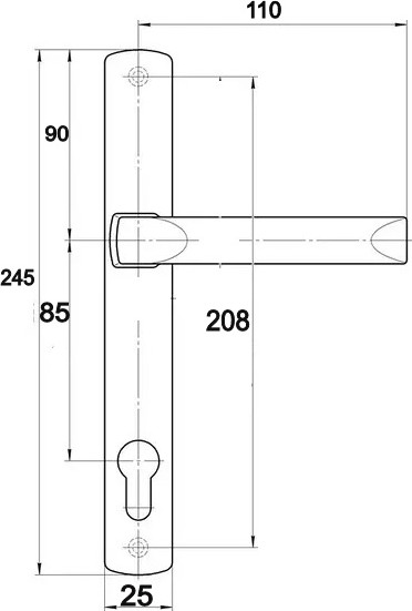 Изображение товара Ручка дверная No Brand 85/25 (белый)