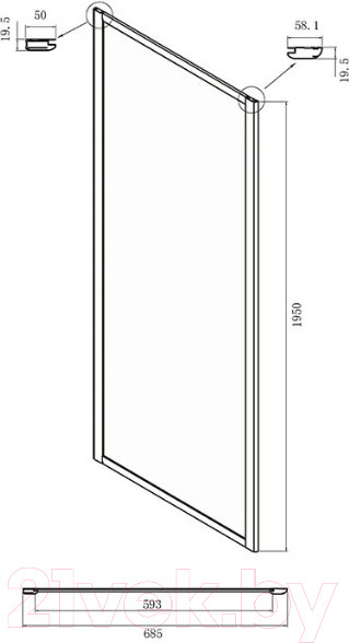 Изображение товара Душевая стенка Ambassador Forsa 70x195 / 70NX
