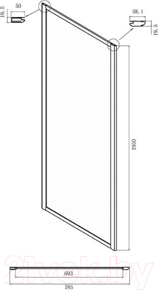 Изображение товара Душевая стенка Ambassador Forsa 80x195 / 80NX